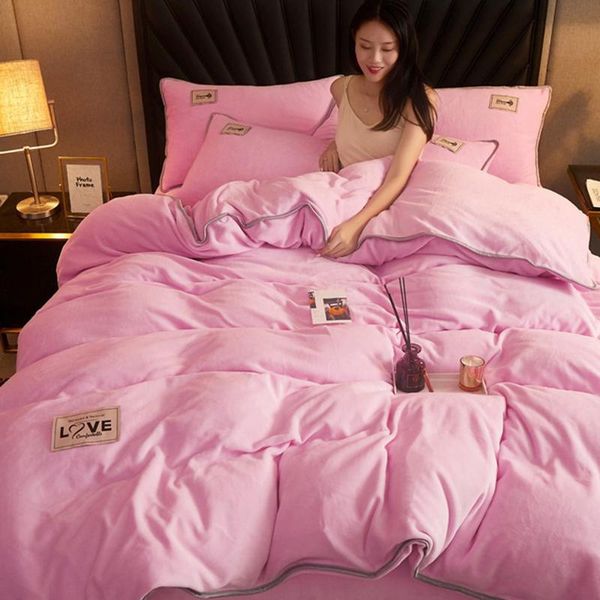 bedding sets pink winter warm solid flannel quilt cover super soft cozy kids duvet king size set luxury home textiles
bedding sets pink winter warm solid flannel quilt cover super soft cozy kids duvet king size set luxury home textiles