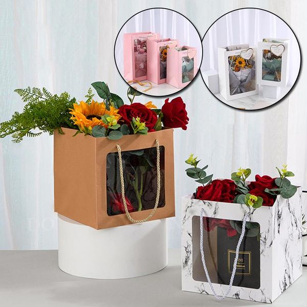 gift tote bag kraft paper bags flower box with handle packing boxes transparent window valentine's day wedding party christmas wrap
gift tote bag kraft paper bags flower box with handle packing boxes transparent window valentine's day wedding party christmas wrap