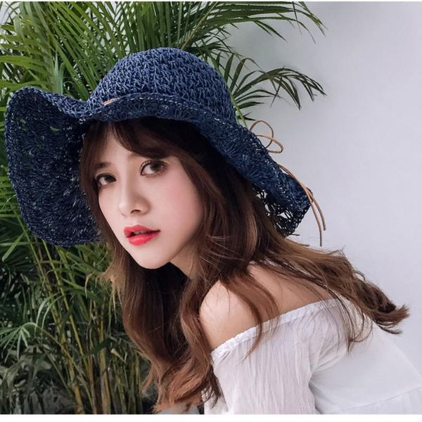 wide brim hats women's summer outdoor sun protection hat raffia fisherman japanese large-edge hollow adjustable protective beach, Blue;gray
wide brim hats women's summer outdoor sun protection hat raffia fisherman japanese large-edge hollow adjustable protective beach, Blue;gray