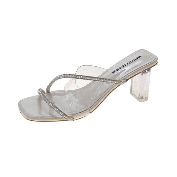 slippers casual shoes woman slides bling crystal women square high heels transparent clear summer slipper, Black
slippers casual shoes woman slides bling crystal women square high heels transparent clear summer slipper, Black