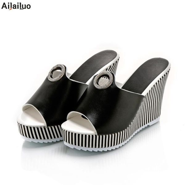 women shoes woman summer slippers slides fashion buckle platform striped high heels wedges ladies female 3574, Black
women shoes woman summer slippers slides fashion buckle platform striped high heels wedges ladies female 3574, Black