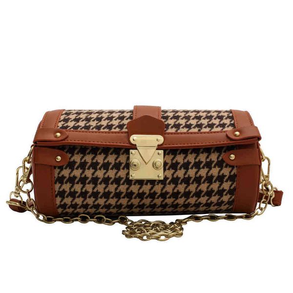 bag women's bag 2021 autumn and winter fashion chain single shoulder foreign style lock cylinder thousand bird lattice msenger 
bag women's bag 2021 autumn and winter fashion chain single shoulder foreign style lock cylinder thousand bird lattice msenger