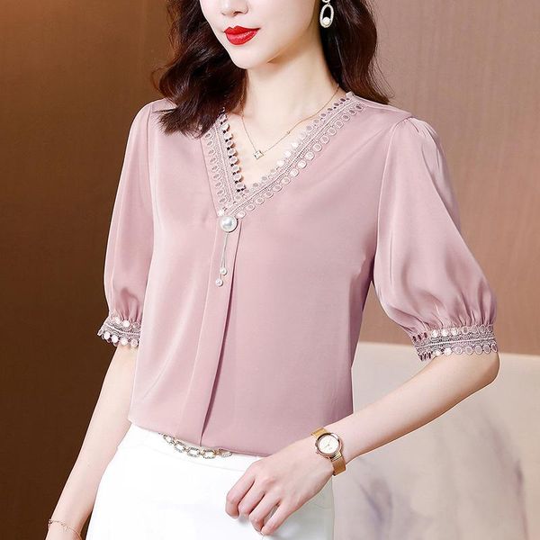 women's blouses & shirts chiffon blouse v-neck girl's shirt autumn fashion korean casual clothing short sleeve solid lady blusas h, White
women's blouses & shirts chiffon blouse v-neck girl's shirt autumn fashion korean casual clothing short sleeve solid lady blusas h, White