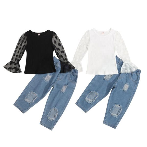 clothing sets focusnorm 1-6y fashion kids girls clothes 2pcs polka dot long puff sleeve hole denim pants 2 colors, White
clothing sets focusnorm 1-6y fashion kids girls clothes 2pcs polka dot long puff sleeve hole denim pants 2 colors, White