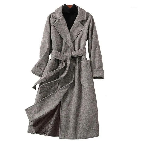 women's wool & blends casual large size solid color women woolen coat 2021 winter fashion thick warm lapel nbh486, Black
women's wool & blends casual large size solid color women woolen coat 2021 winter fashion thick warm lapel nbh486, Black