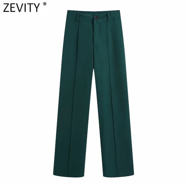 zevity women chic fashion side pockets straight pants office wear vintage high waist zipper fly female trousers mujer p1016 211007, Black;white
zevity women chic fashion side pockets straight pants office wear vintage high waist zipper fly female trousers mujer p1016 211007, Black;white