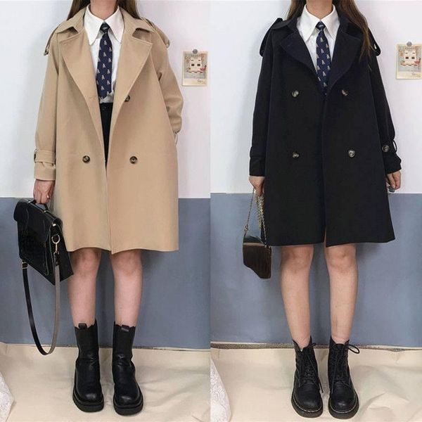women's trench coats autumn and winter 2021 coat retro korean solid color simplicity keep warm college style gabardina mujer d, Tan;black
women's trench coats autumn and winter 2021 coat retro korean solid color simplicity keep warm college style gabardina mujer d, Tan;black