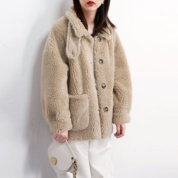streetwear wool jacket autumn winter women clothes real fur coat korean vintage suede lining sheep shearling 3297, Black
streetwear wool jacket autumn winter women clothes real fur coat korean vintage suede lining sheep shearling 3297, Black