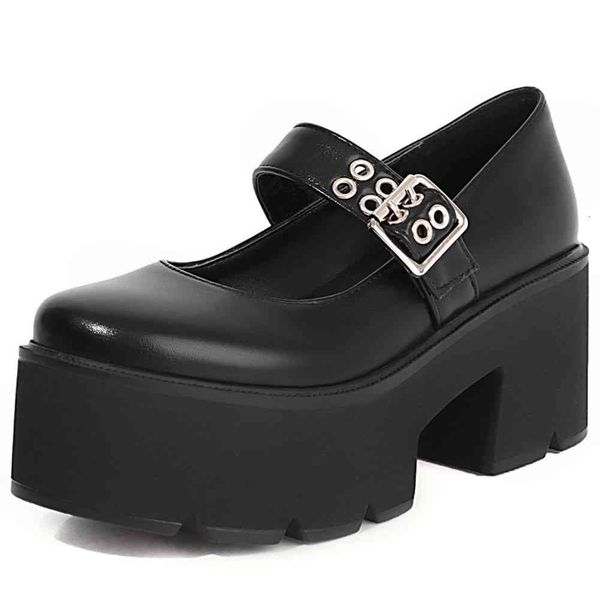 sandals female solid platform gothic design luxury shoes punk thick bottom buckle women marry jane pumps, Black
sandals female solid platform gothic design luxury shoes punk thick bottom buckle women marry jane pumps, Black