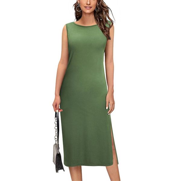 casual dresses plain tshirt midi dress for women summer sleeveless o neck slit plus size tank beach sundress, Black;gray
casual dresses plain tshirt midi dress for women summer sleeveless o neck slit plus size tank beach sundress, Black;gray