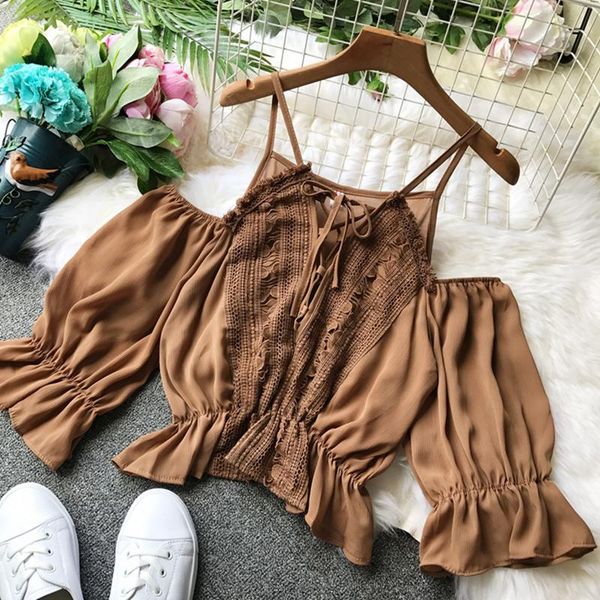 women's blouses & shirts shirt korean off-the-shoulder waist lantern sleeve lace bow chiffon cyber celebrity blouse ml840, White
women's blouses & shirts shirt korean off-the-shoulder waist lantern sleeve lace bow chiffon cyber celebrity blouse ml840, White