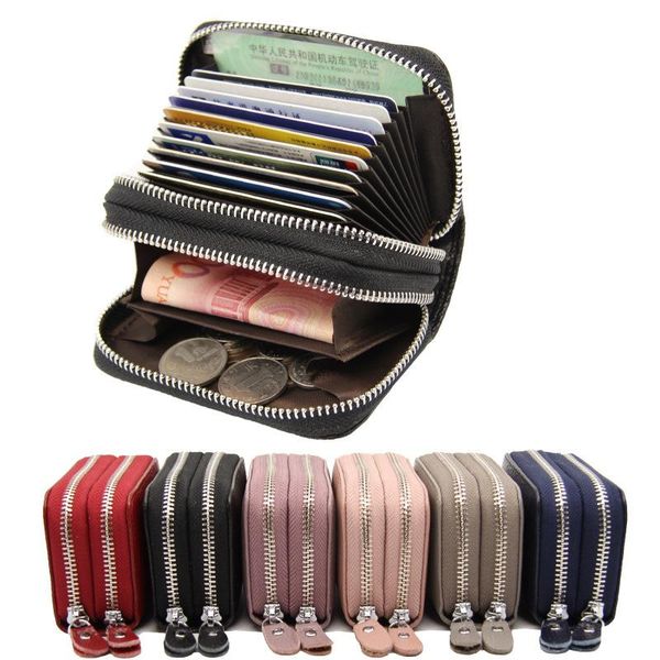 card holders rfid genuine leather holder for women fashion doble zipper single organ cardholder with coin pocket female small purse, Brown;gray
card holders rfid genuine leather holder for women fashion doble zipper single organ cardholder with coin pocket female small purse, Brown;gray