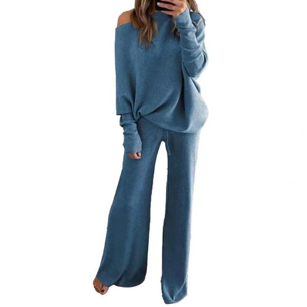women's two piece pants 1 set pullover sets women solid color knitwear autumn winter slanted neck sweatshirt sweatpants suits outfits, White
women's two piece pants 1 set pullover sets women solid color knitwear autumn winter slanted neck sweatshirt sweatpants suits outfits, White