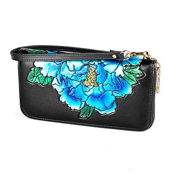 wallets chinese style design genuine leather women long floral ladies wallet cow clutch bag large capacity female purse, Red;black
wallets chinese style design genuine leather women long floral ladies wallet cow clutch bag large capacity female purse, Red;black