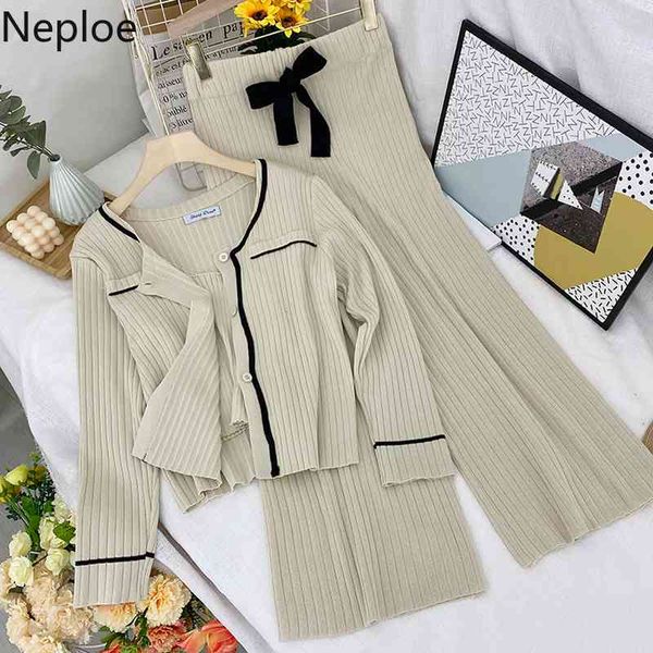 neploe women three-piece set single-breasted loose cardigan sling high waist wide-leg pants knitted suit 3 piece set 210422, White
neploe women three-piece set single-breasted loose cardigan sling high waist wide-leg pants knitted suit 3 piece set 210422, White