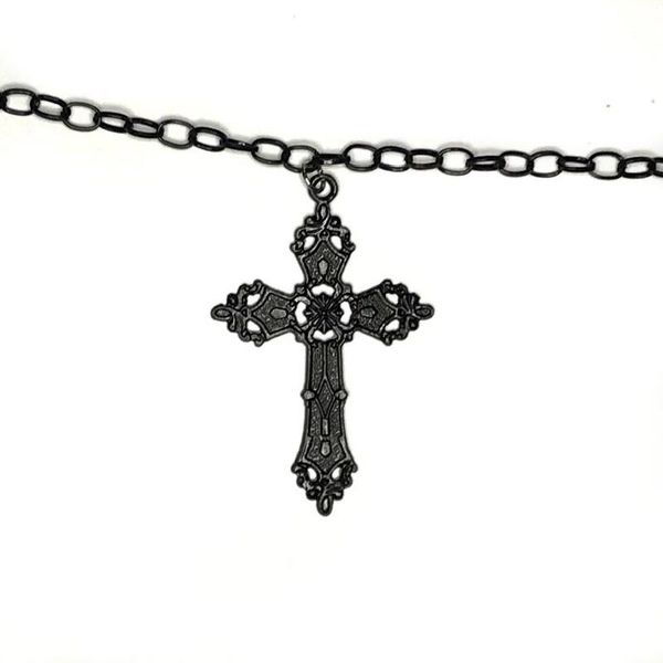 pendant necklaces gothic black cross choker chain necklace large statement trad goth witchy edgy grunge egirl jewelry fashion women gift hal, Silver
pendant necklaces gothic black cross choker chain necklace large statement trad goth witchy edgy grunge egirl jewelry fashion women gift hal, Silver