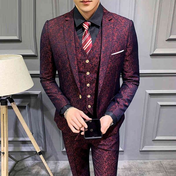 men's suits & blazers wedding , red wine suit business evening tight jacquard party 2021, White;black
men's suits & blazers wedding , red wine suit business evening tight jacquard party 2021, White;black