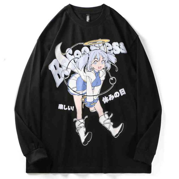 men's hoodies & sweatshirts cartoon print anime t shirt women harajuku oversized long sleeve tshirt hip japanese streetwear autumn fash, Black
men's hoodies & sweatshirts cartoon print anime t shirt women harajuku oversized long sleeve tshirt hip japanese streetwear autumn fash, Black