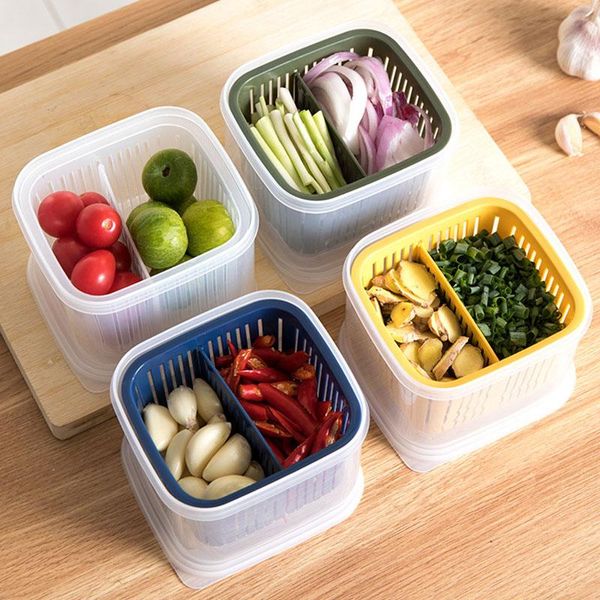 double-layer compartment storage box kitchen organizer containers drain basket draining green onion ginger garlic boxes bottles & jars
double-layer compartment storage box kitchen organizer containers drain basket draining green onion ginger garlic boxes bottles & jars
