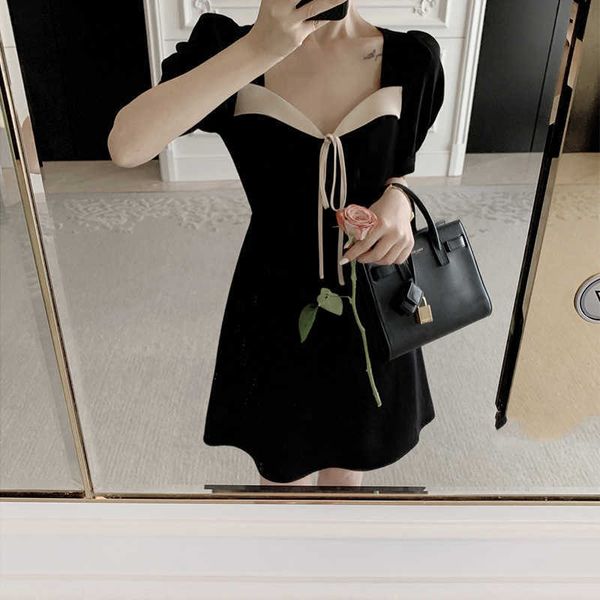 luxury evening dress 2021 french court summer harvt waist contrast low neck small black temperament children's a-line skirt, Black;gray
luxury evening dress 2021 french court summer harvt waist contrast low neck small black temperament children's a-line skirt, Black;gray