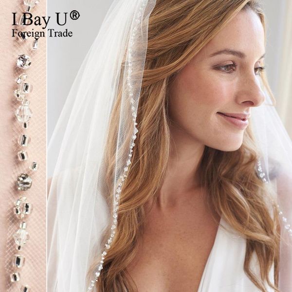 bridal veils white ivory one layer rhinestone wedding veil for bride beaded edge metal comb fingertip length headpiece, Black
bridal veils white ivory one layer rhinestone wedding veil for bride beaded edge metal comb fingertip length headpiece, Black