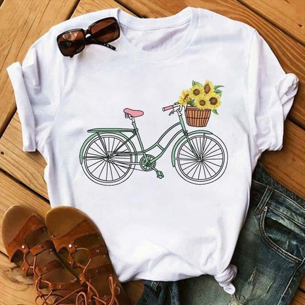 funny cartoon bicycle and sunflower women t shirt summer harajuku graphic white short sleeve tee
funny cartoon bicycle and sunflower women t shirt summer harajuku graphic white short sleeve tee