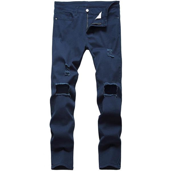 men trendy ripped jeans skinny pants zipper european and american stretch blue men's
men trendy ripped jeans skinny pants zipper european and american stretch blue men's