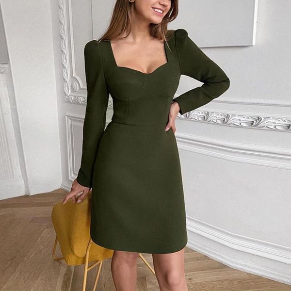 casual dresses office lady party elegant dress women 2021 autumn long sleeve low cut ol style work solid basic slim fit mini, Black;gray
casual dresses office lady party elegant dress women 2021 autumn long sleeve low cut ol style work solid basic slim fit mini, Black;gray