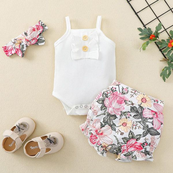 clothing sets 3pcs summer toddler baby girl infant girls ribbed sleeveless ruffles bodysuit+flower print shorts+headband outfits set, White
clothing sets 3pcs summer toddler baby girl infant girls ribbed sleeveless ruffles bodysuit+flower print shorts+headband outfits set, White