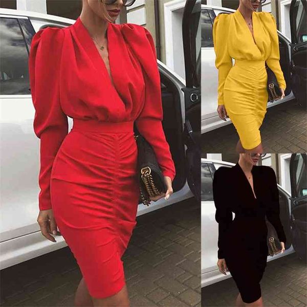 woman dress autumn winter casual solid color long sleeve elegant office lady deep v neck bodycon pencil party es 210517, Black;gray
woman dress autumn winter casual solid color long sleeve elegant office lady deep v neck bodycon pencil party es 210517, Black;gray