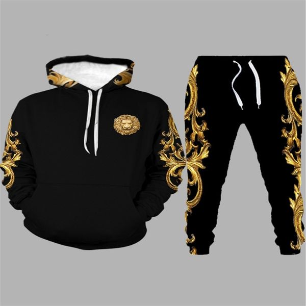 suit 3d printing fashion personality creative men's hooded suit casual sweater + pants, Black
suit 3d printing fashion personality creative men's hooded suit casual sweater + pants, Black