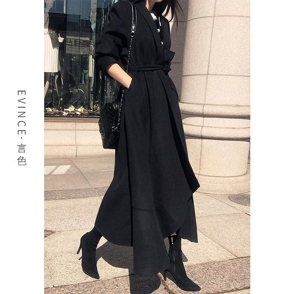 women's wool & blends french hepburn tweed coat women's autumn and winter 2021 design sense of minority long woolen, Black
women's wool & blends french hepburn tweed coat women's autumn and winter 2021 design sense of minority long woolen, Black