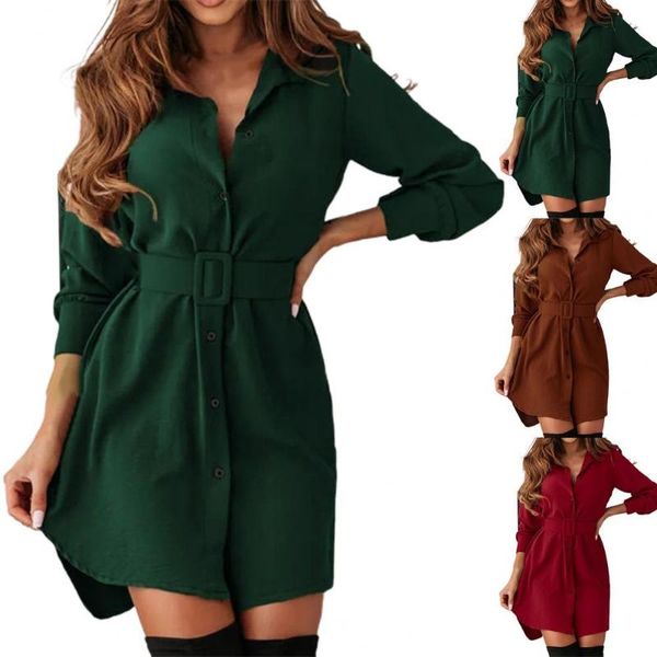 casual dresses women dress solid color turn-down collar vintage single-breasted long sleeve mini for work, Black;gray
casual dresses women dress solid color turn-down collar vintage single-breasted long sleeve mini for work, Black;gray