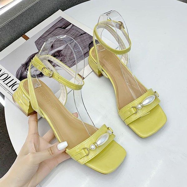 2021 summer sandals shoes woman square high heels ankle strap office ladies casual party pumps pearl zapatos de mujer tacon, Black
2021 summer sandals shoes woman square high heels ankle strap office ladies casual party pumps pearl zapatos de mujer tacon, Black