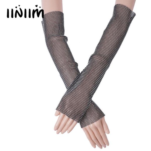 sports gloves 1 pair female glitter rhinestone fishnet arm sleeve elbow length stretch fingerless mittens night club christmas costume, Black
sports gloves 1 pair female glitter rhinestone fishnet arm sleeve elbow length stretch fingerless mittens night club christmas costume, Black