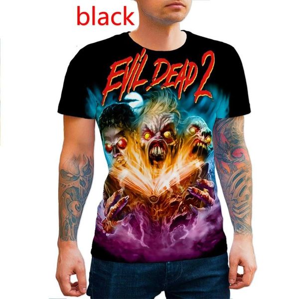 men's t-shirts horror movie evil dead printed short sleeve men/women hip hop t-shirt streetwear funny 3d, White;black 
men's t-shirts horror movie evil dead printed short sleeve men/women hip hop t-shirt streetwear funny 3d, White;black