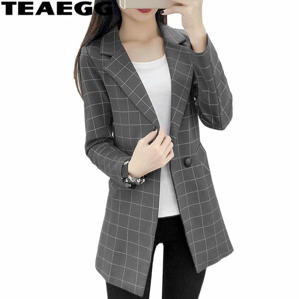 women's suits & blazers teaegg gray women blazer 2021 spring autumn elegant slim long sleeve jacket large size office ladies work coat, White;black
women's suits & blazers teaegg gray women blazer 2021 spring autumn elegant slim long sleeve jacket large size office ladies work coat, White;black