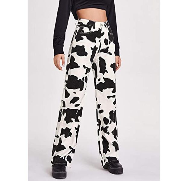 straight modern korean style women jean casual wild cow skin pattern high waist trendy trousers for daily streetwear all seasons, Blue
straight modern korean style women jean casual wild cow skin pattern high waist trendy trousers for daily streetwear all seasons, Blue