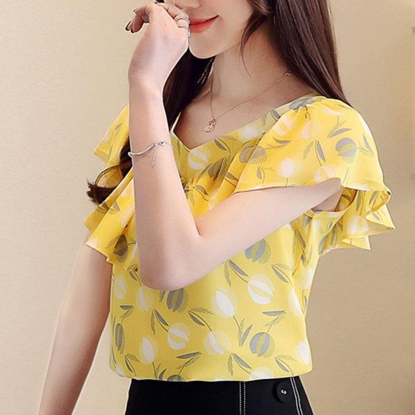 women's and blouses short sleeve dot chiffon blouse shirt v-neck ruffles ladies & shirts, White
women's and blouses short sleeve dot chiffon blouse shirt v-neck ruffles ladies & shirts, White