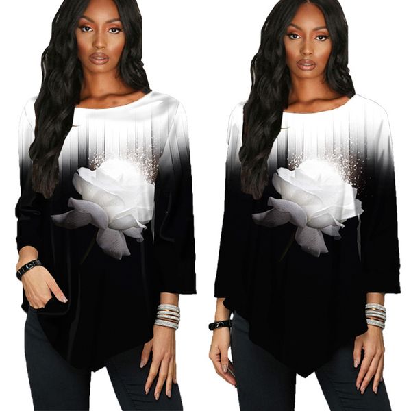 fashion casual women multicolor floral printed o-neck full sleeves knitted cotton high resilience t-shirts autumn s, White
fashion casual women multicolor floral printed o-neck full sleeves knitted cotton high resilience t-shirts autumn s, White