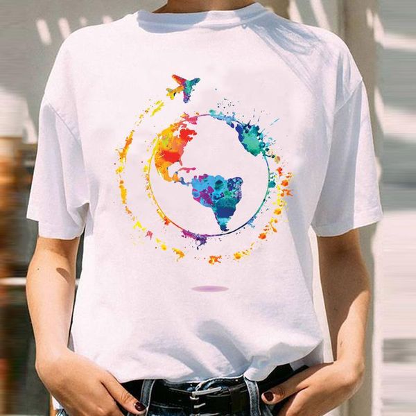 women's t-shirt women graphic watercolor travel world 90s cute spring summer short sleeve lady print female clothes tees tshirt, White
women's t-shirt women graphic watercolor travel world 90s cute spring summer short sleeve lady print female clothes tees tshirt, White