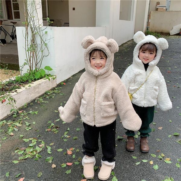 jackets children's plush coat 2021 winter korean boys girls bear ears hooded thick warm jacket cute, Blue;gray
jackets children's plush coat 2021 winter korean boys girls bear ears hooded thick warm jacket cute, Blue;gray