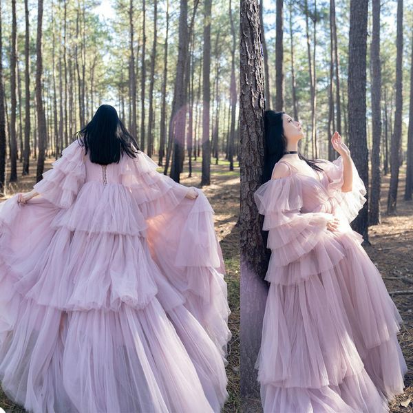 tiered ruffles tulle women sleepwear long sleeve maternity kimono pregnant party women bathrobe sheer nightgown robe shawel, White
tiered ruffles tulle women sleepwear long sleeve maternity kimono pregnant party women bathrobe sheer nightgown robe shawel, White