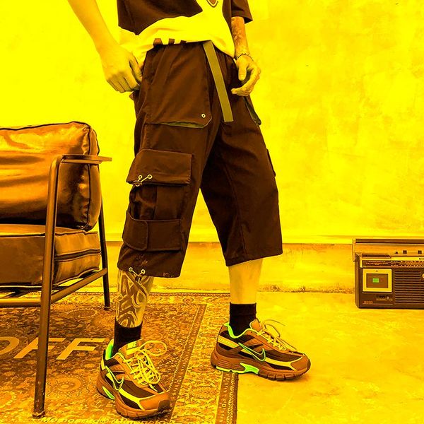 men's shorts big pocket cargo men loose casual harajuku streetwear straight cotton short hip hop knee length, White;black
men's shorts big pocket cargo men loose casual harajuku streetwear straight cotton short hip hop knee length, White;black