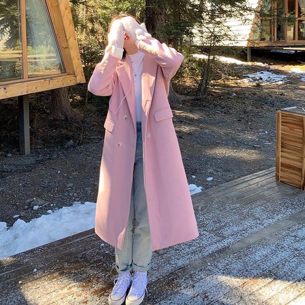 women's wool & blends women 2021 winter elegant double breasted blazer woolen coats female solid thick warm outerwears lady korean long, Black
women's wool & blends women 2021 winter elegant double breasted blazer woolen coats female solid thick warm outerwears lady korean long, Black