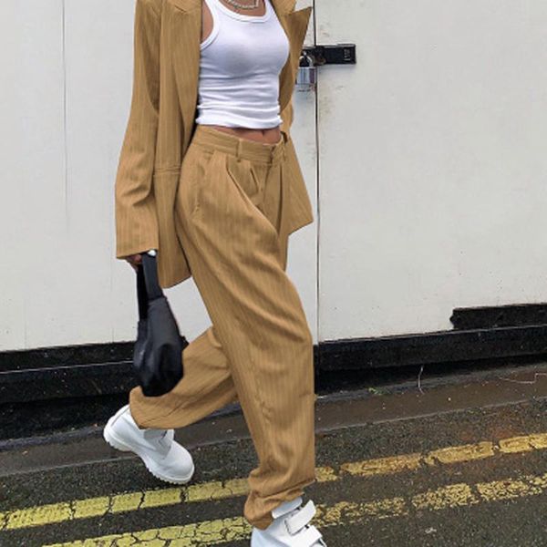 women's pants & capris 2021 fashion high street ladies casual solid color wide leg korean striped waist trousers clothing, Black;white
women's pants & capris 2021 fashion high street ladies casual solid color wide leg korean striped waist trousers clothing, Black;white