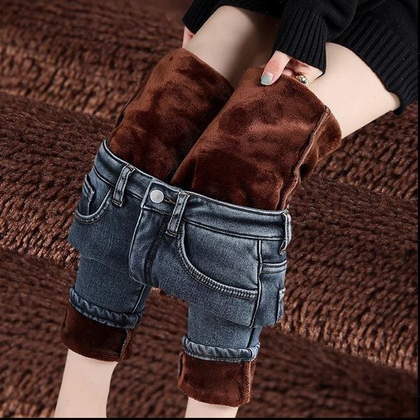 warm denim winter plush womens jeans and thicken trousers streetwear skinny large size woman pants with high waist, Blue
warm denim winter plush womens jeans and thicken trousers streetwear skinny large size woman pants with high waist, Blue