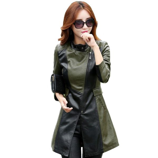 women's leather & faux 2021 pu outerwear long women trench coat female autumn jacket winter plus size slim ladies 4xl,5xl, Black
women's leather & faux 2021 pu outerwear long women trench coat female autumn jacket winter plus size slim ladies 4xl,5xl, Black
