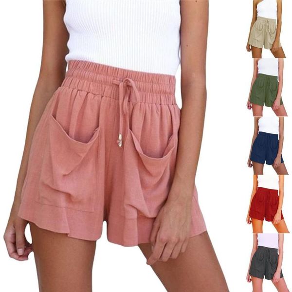 women's shorts summer cotton and linen drawstring high waist casual wide-leg girl tide wild loose, White;black
women's shorts summer cotton and linen drawstring high waist casual wide-leg girl tide wild loose, White;black