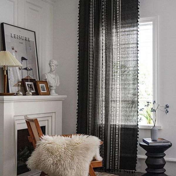 curtain & drapes vintage geometric printed cotton curtains with tassels rod pocket room darkening window treatment for living bedroom tj6811
curtain & drapes vintage geometric printed cotton curtains with tassels rod pocket room darkening window treatment for living bedroom tj6811